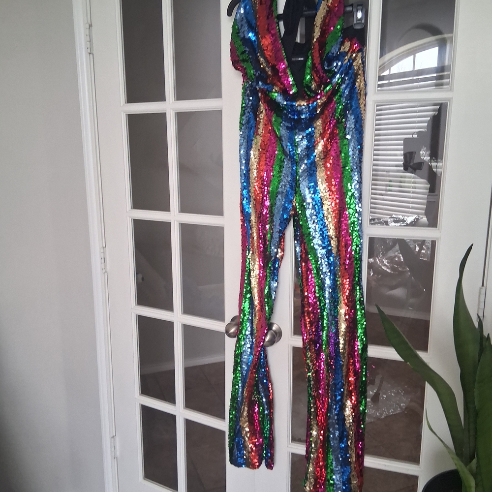 Multicolor Sequin Jumpsuit NWT - image 1